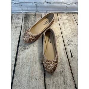 FEVERSOLE Women’s Rosegold Glitter Ballet Flats / Size: 6.5